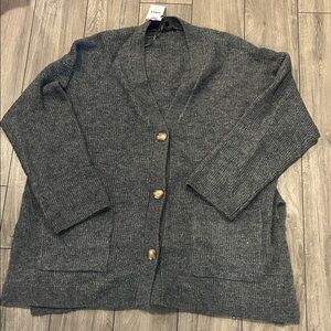 George Charcoal Button-Up Cardigan